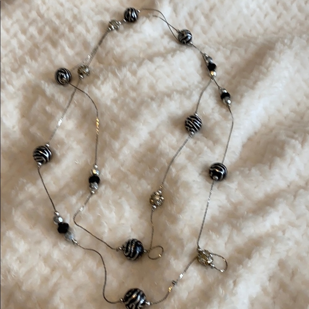 Bling Black and Silver Long or Layered Necklace